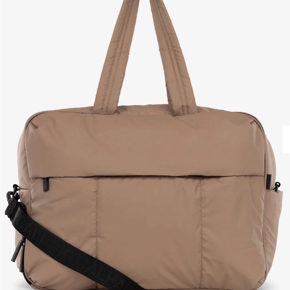 Calpak Beige Travel Bag with Black Strap